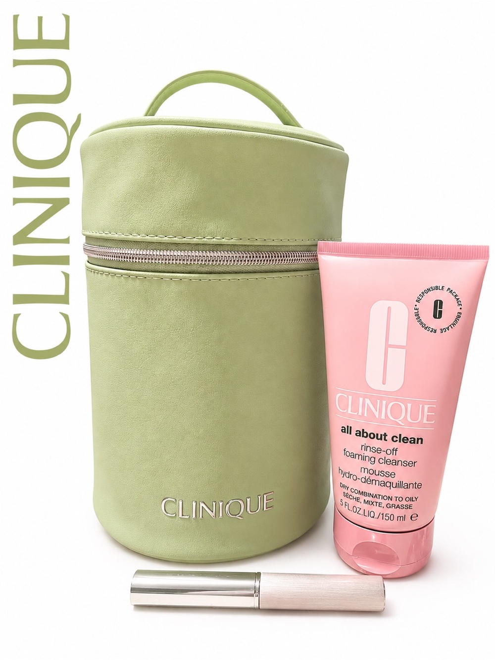 Clinique 3 Piece Bundle, 2 Full Size Products + Trousse Cosmetics Bag